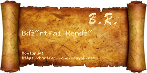 Bártfai René névjegykártya